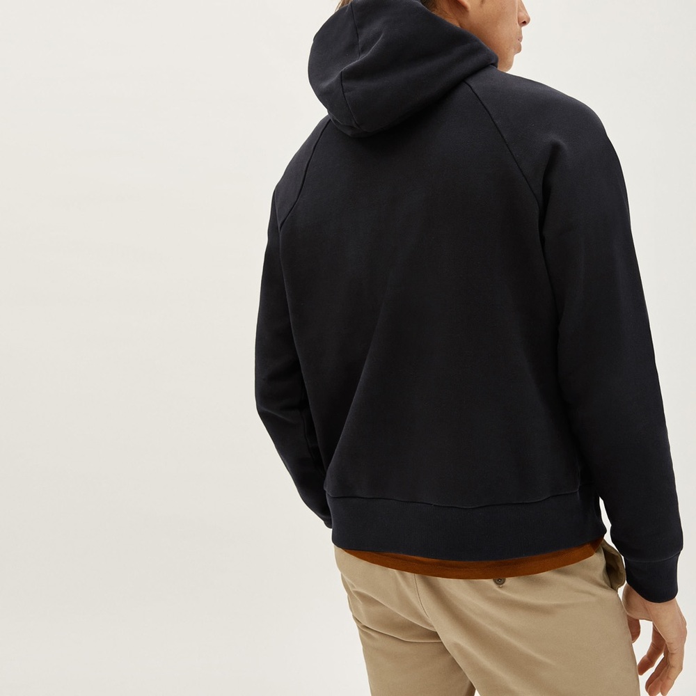 Everlane Washed Black Boyfriend Track Hooded Pullover Sweatshirt Size Medium
